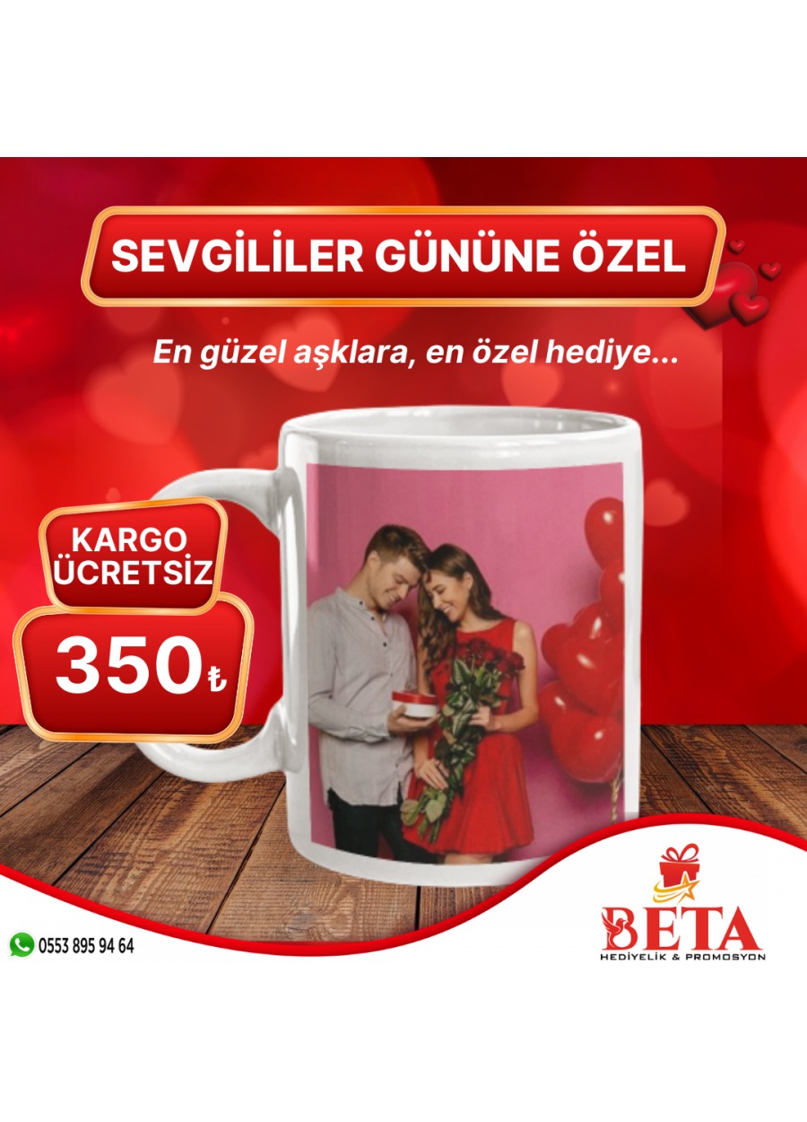 SEVGİLİYE FOTOĞRAF BASKILI KUPA BARDAK